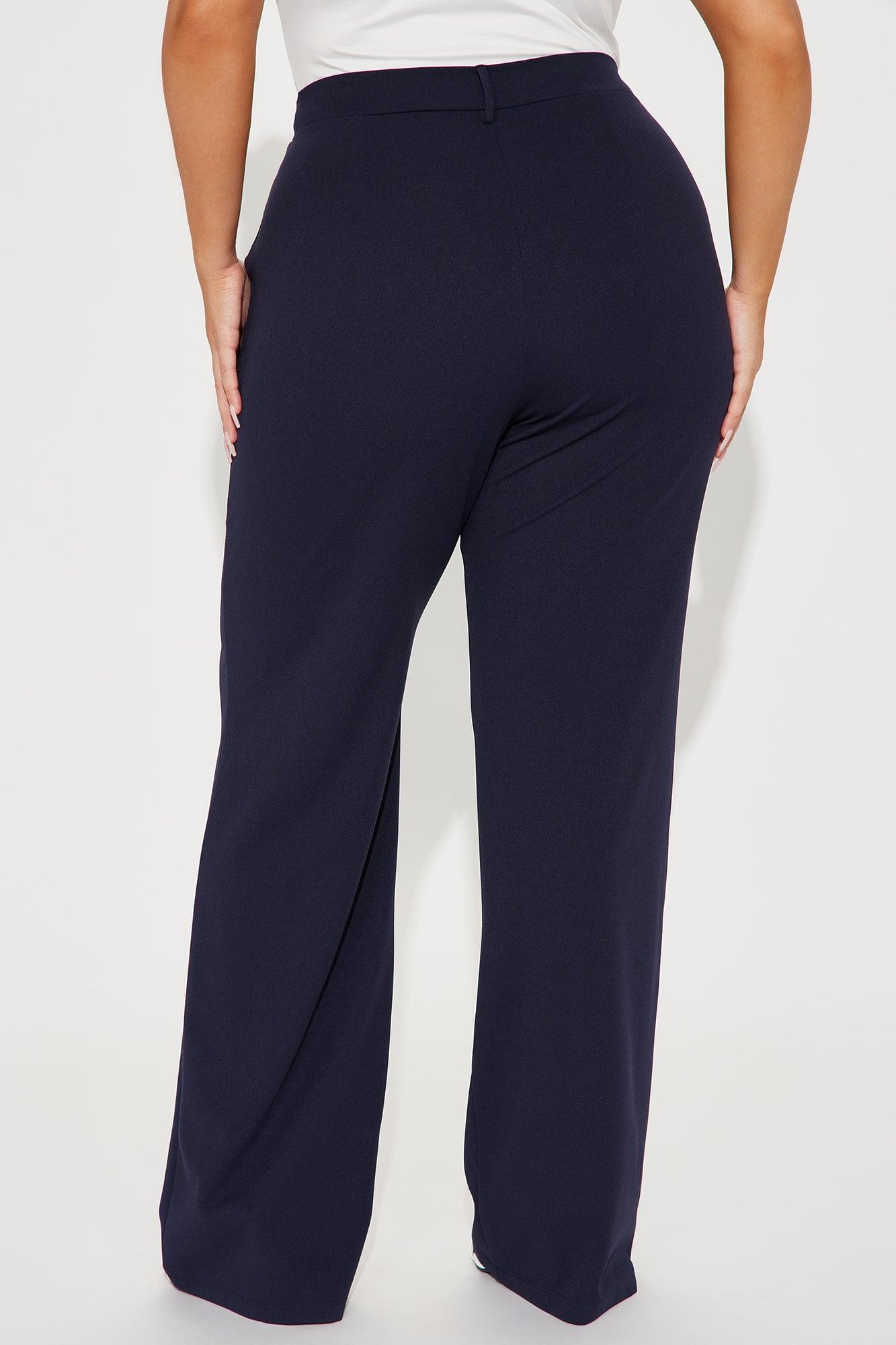 Heidi Wide Leg Trouser Pant - Navy Product Image