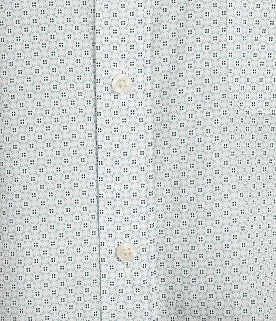 Roundtree & Yorke Short Sleeve Geo Print Poplin Sport Shirt Product Image