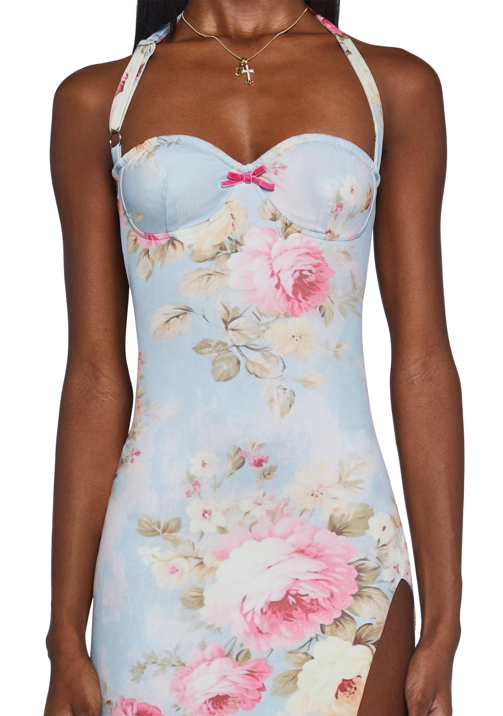 Womens Floral Maxi Dress - Multi Product Image