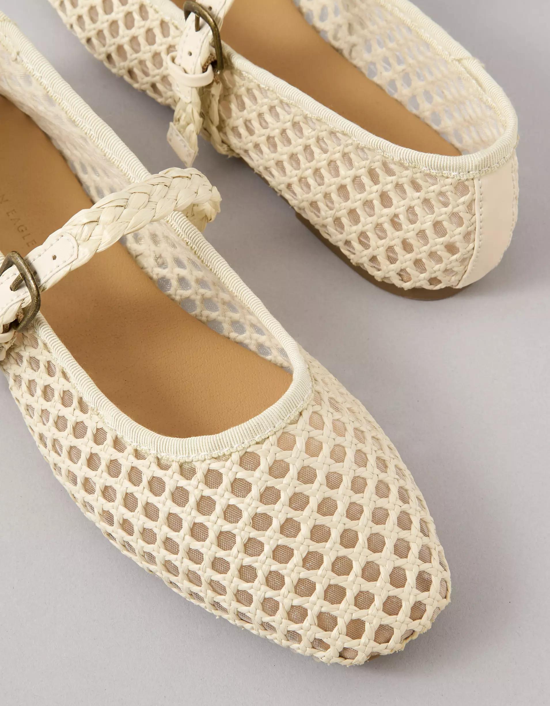 AE Raffia Mesh Mary Jane Flats Product Image