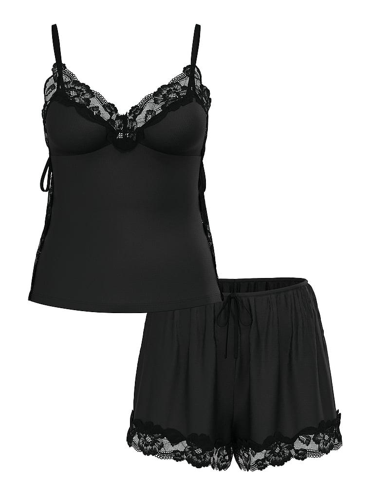 Ribbed Modal & Lace Cami Shorts Set Product Image