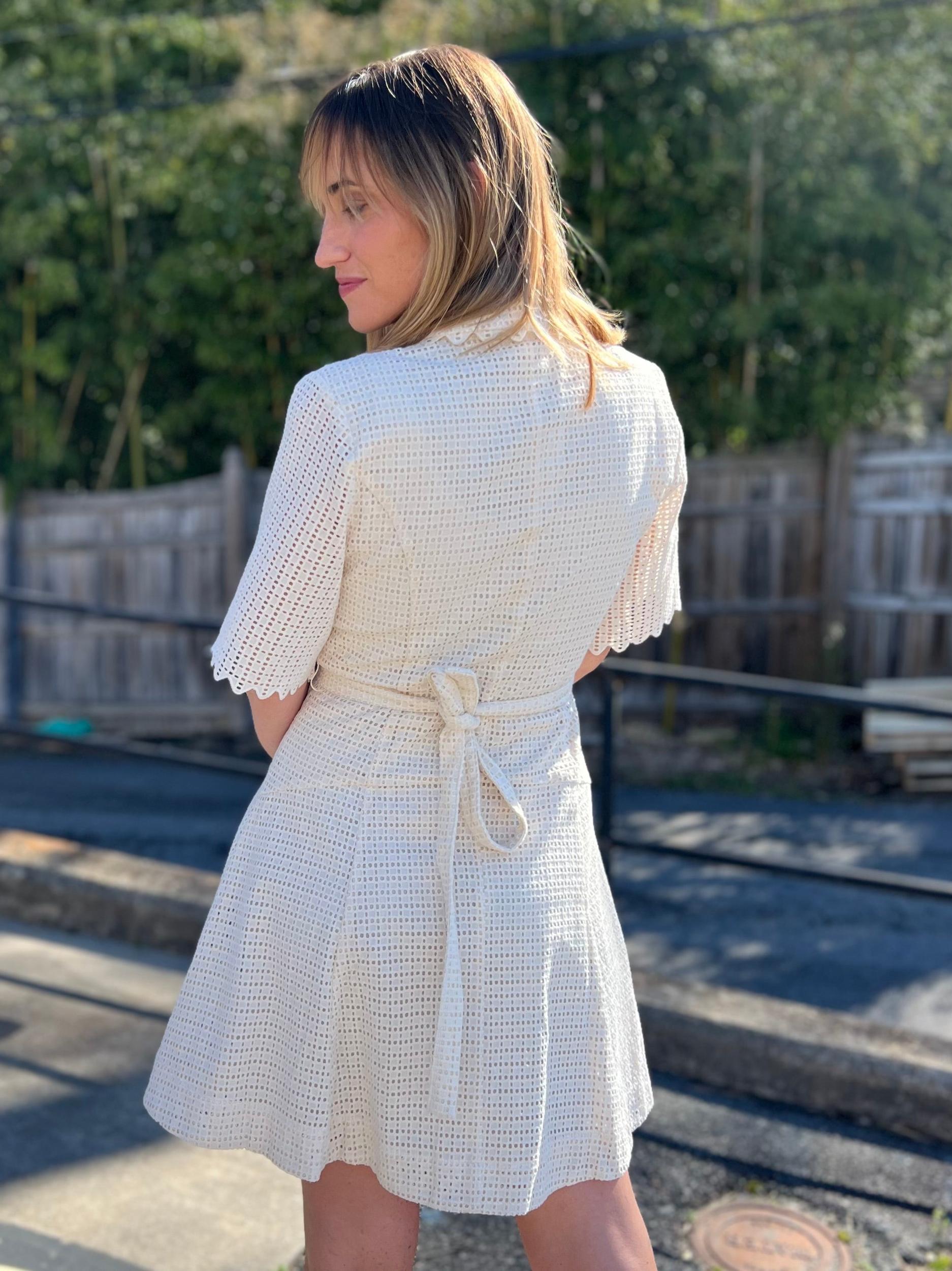 Eden Lace Button Down Mini Dress Product Image