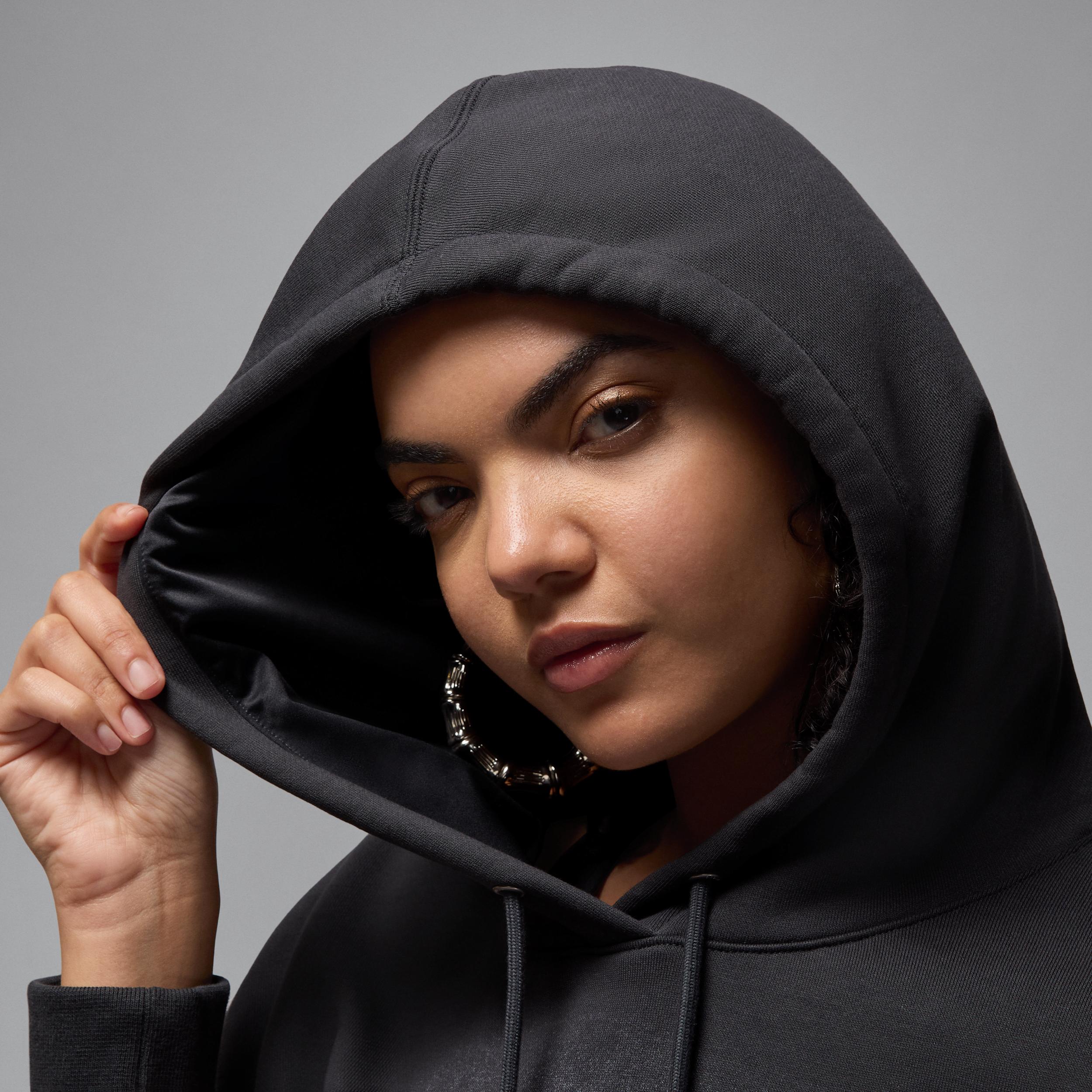 Women's Jordan Flight Fleece Cropped Satin-Lined Hoodie Product Image