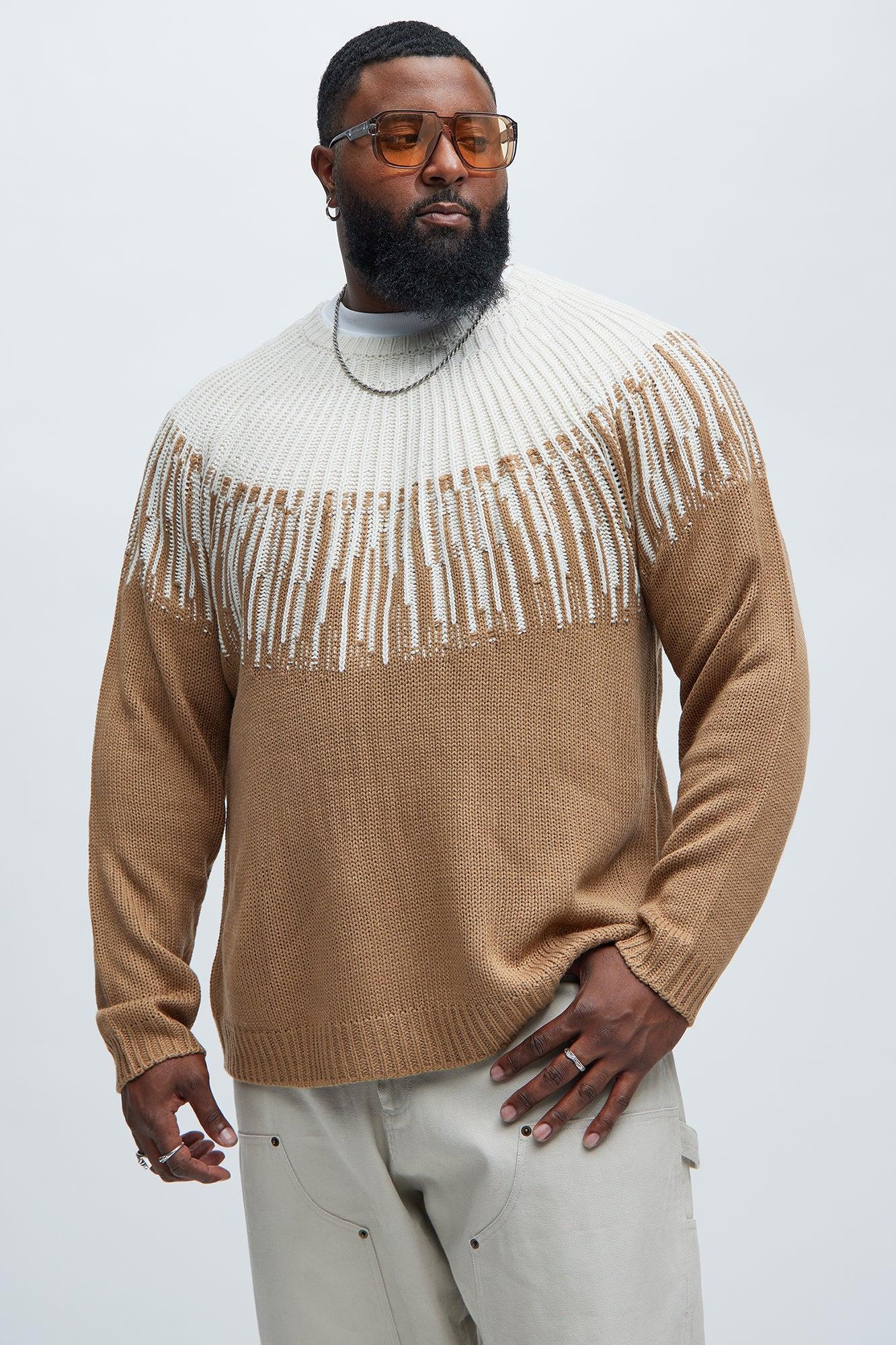 Radiant Crewneck Sweater - Brown Combo Male Product Image