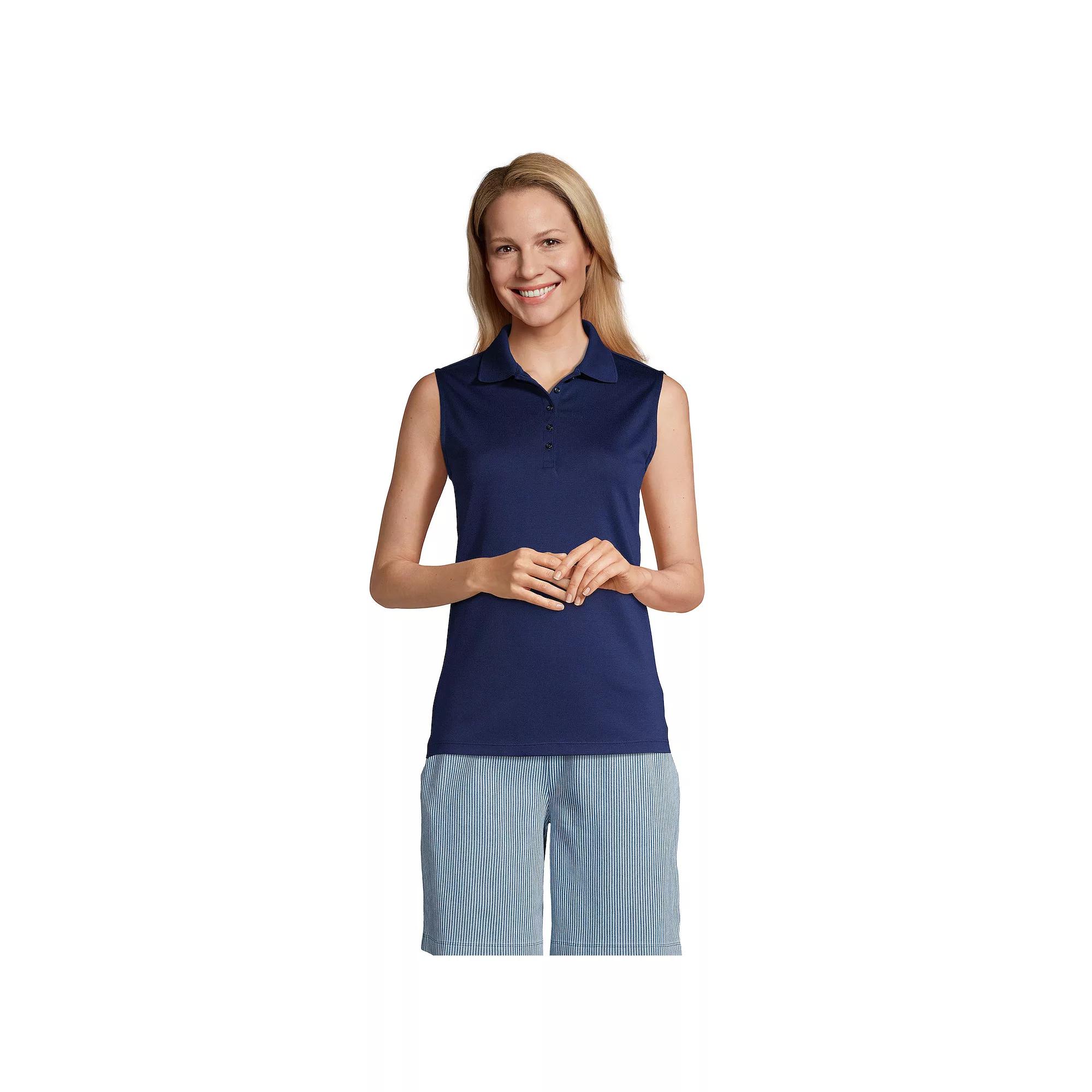 Women's Lands' End Sleeveless Supima Cotton Polo Shirt,  Product Image