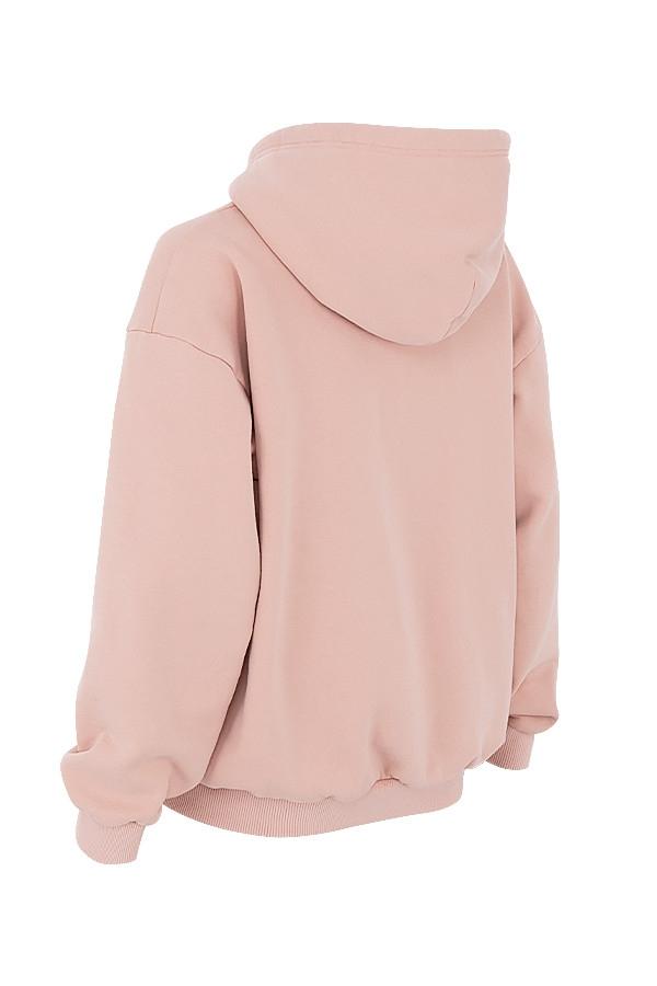 Storm  blush cotton fleece-back zip through hoodie Product Image