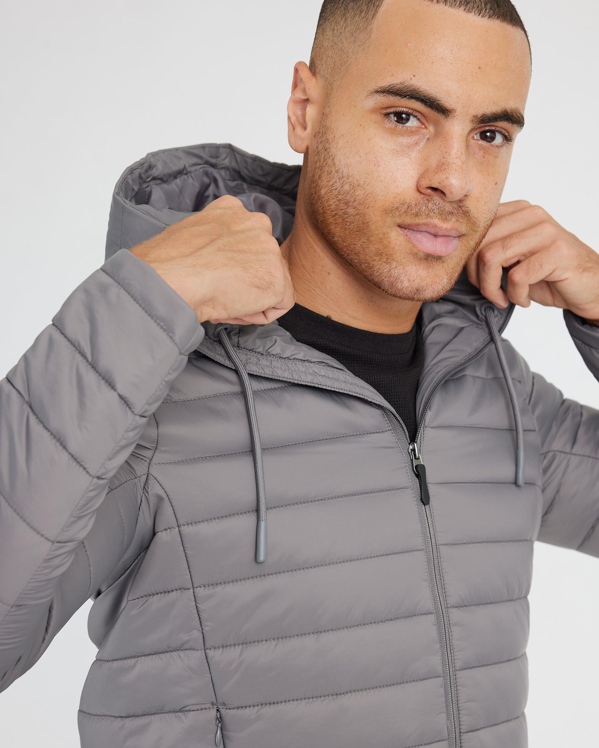Gunmetal Hooded Puffer Jacket Product Image