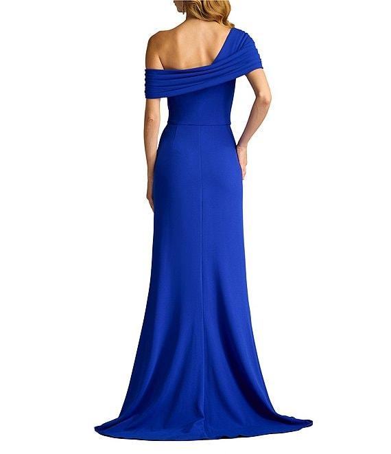 Tadashi Shoji Off the Shoulder Draped Bodice Ruffle Front Gown Product Image