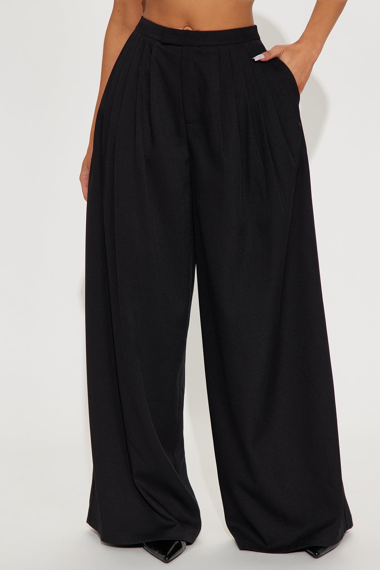 Mia Wide Leg Trouser Pant - Black Female Product Image
