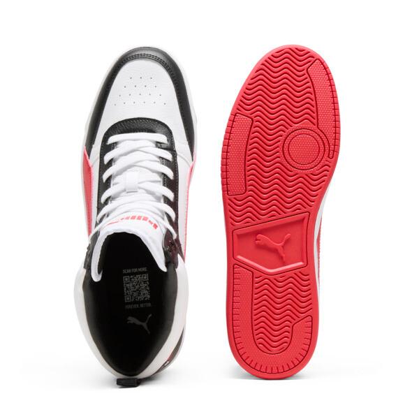 PUMA Dribble Mid Men's Sneakers in White/For All Time Red/Black Product Image
