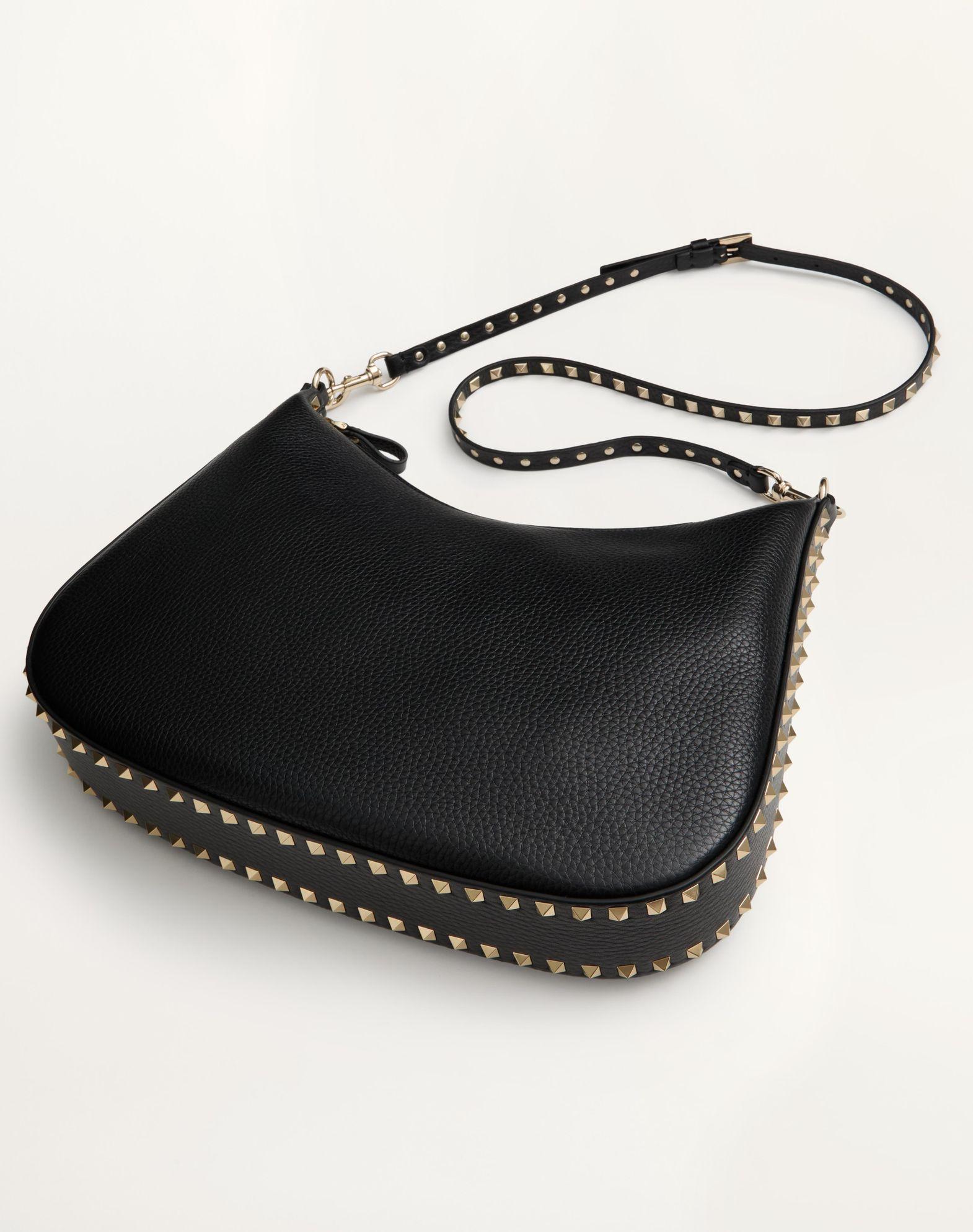 Valentino Garavani Rockstud Hobo Bag In Grainy Calfskin Product Image