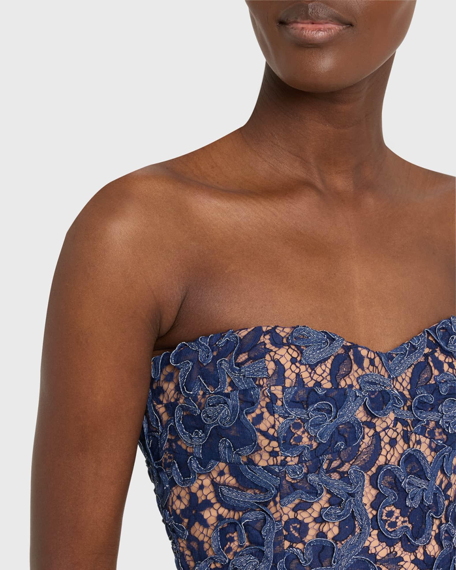 Strapless Lace Sheath Midi Dress Product Image