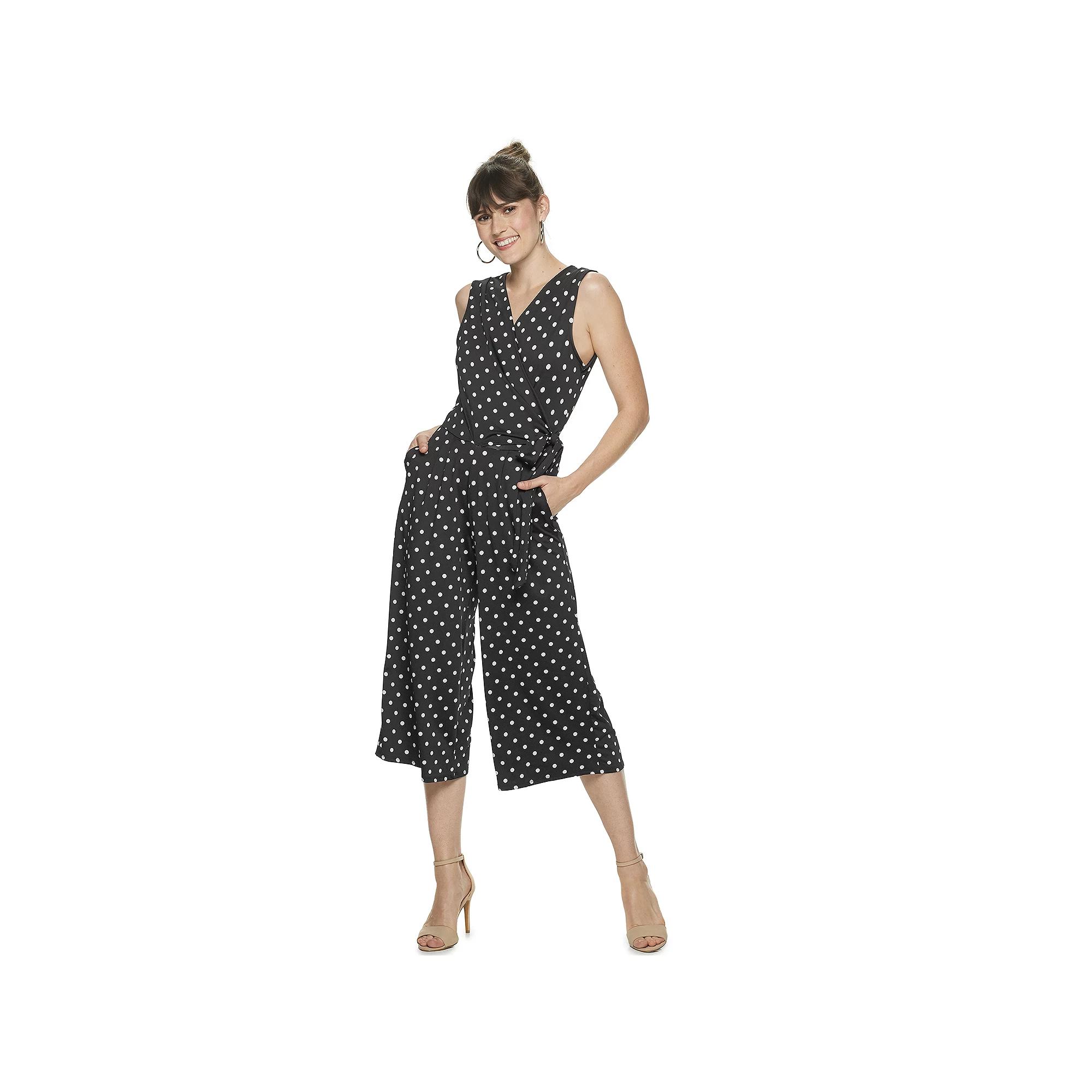 Women's Nina Leonard Print Surplice Wide-Leg Jumpsuit,  Product Image