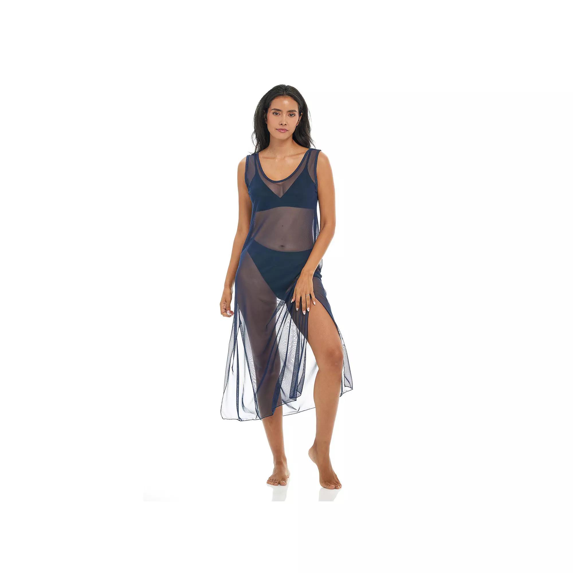 Women's Jordan Taylor Solid Mesh Maxi Dress Swim Cover Up, Size: Large, Blue Product Image