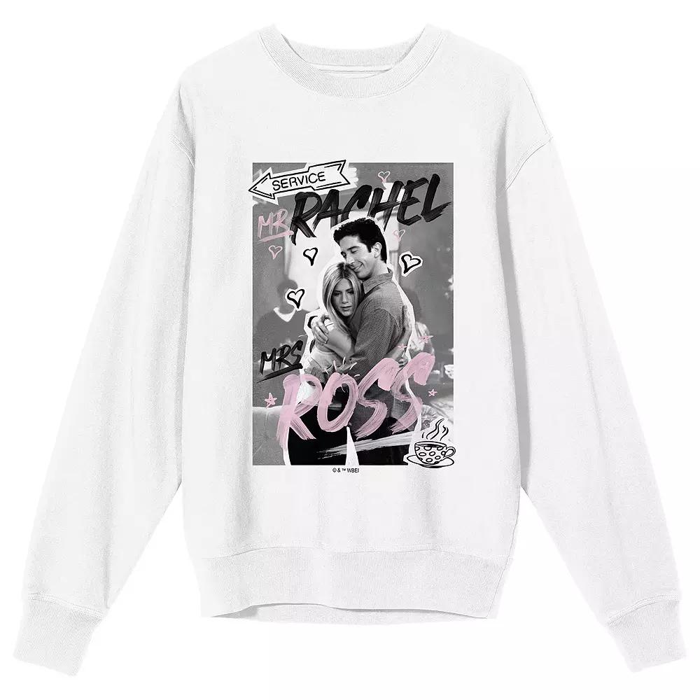 Juniors' Friends TV Rachel & Ross Long Sleeve Graphic Tee, Girl's, Size: Medium, White Product Image