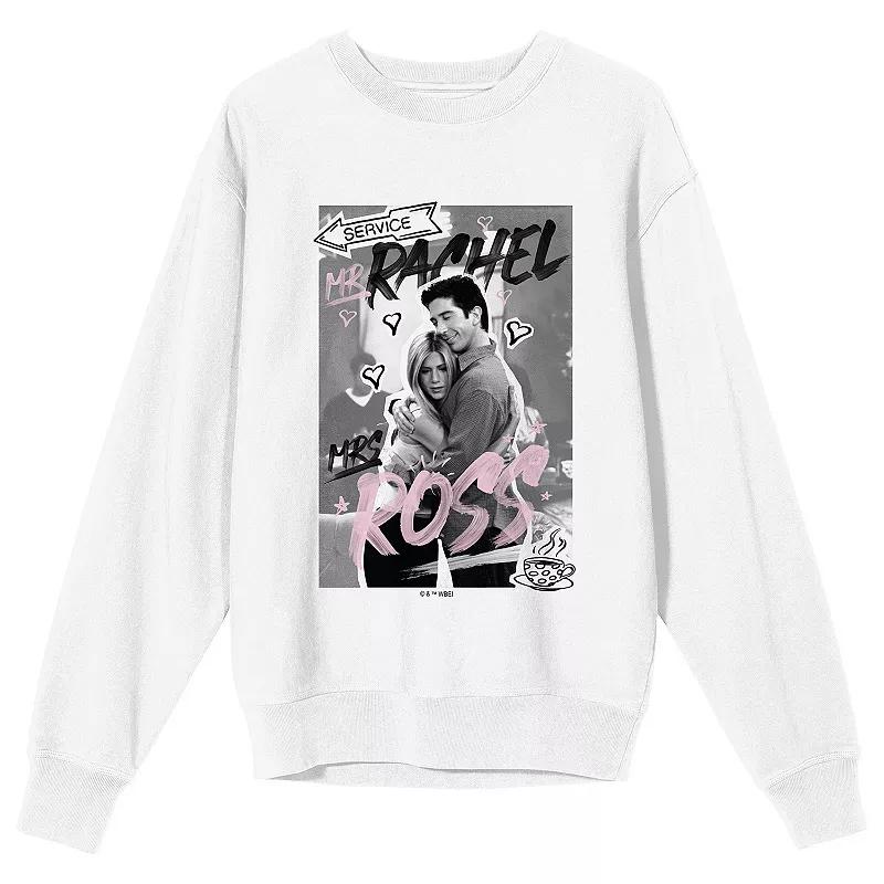 Juniors' Friends TV Rachel & Ross Long Sleeve Graphic Tee, Girl's, Size: Medium, White Product Image