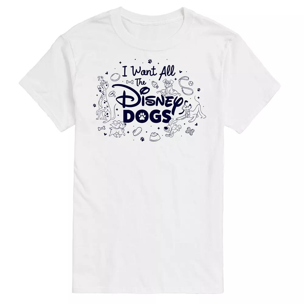 Disney Men's I Want All The Disney Dogs Graphic Tee,  Product Image
