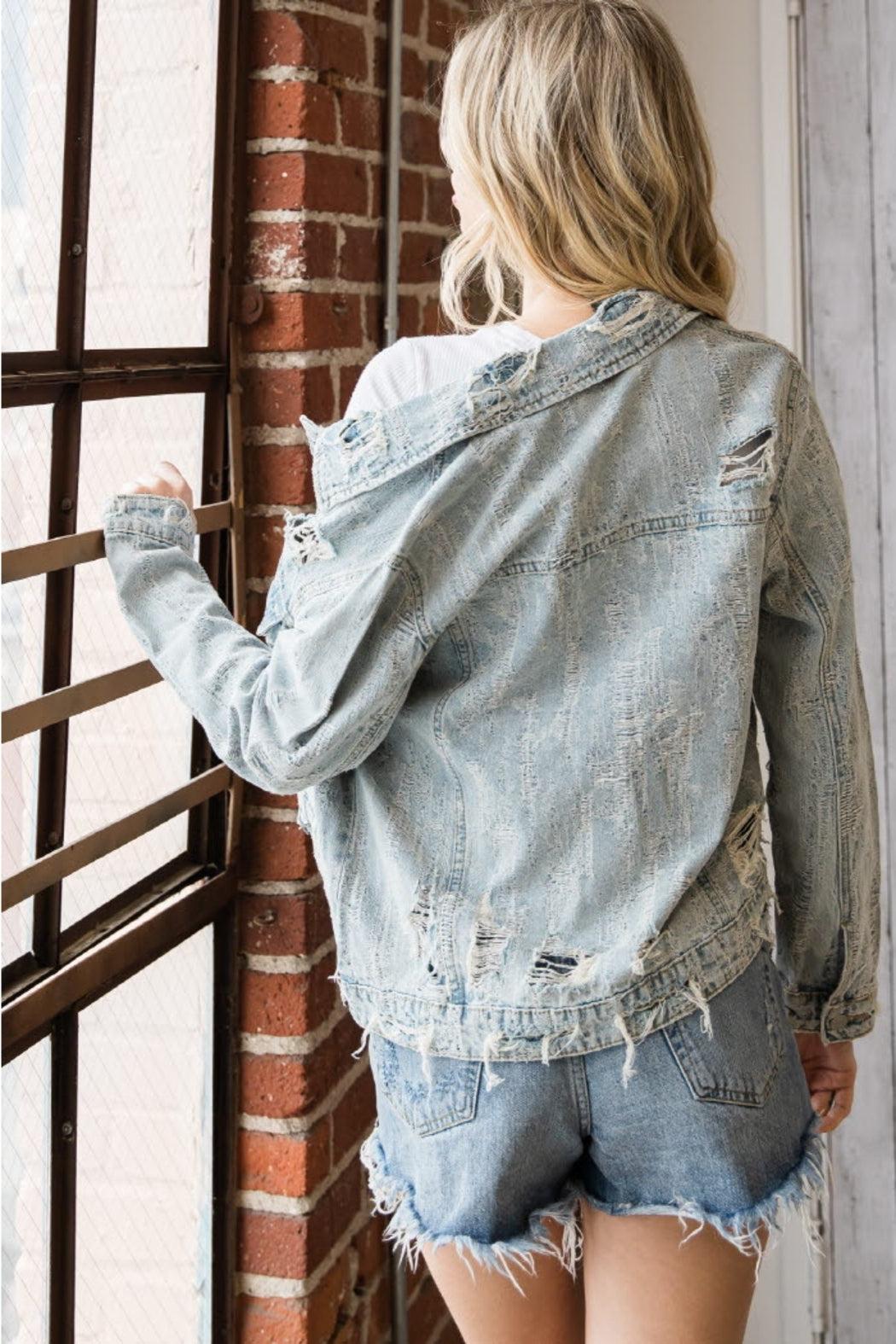 Distressed Denim Jacket Product Image