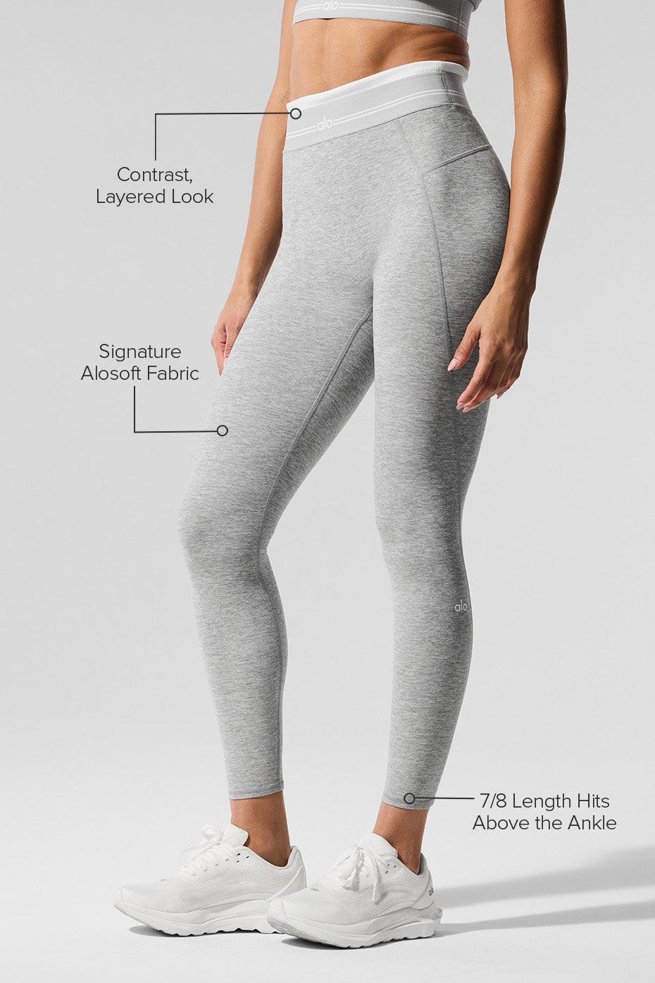 Alosoft High-Waist 7/8 Better Together Legging - Athletic Heather Grey/White Female Product Image