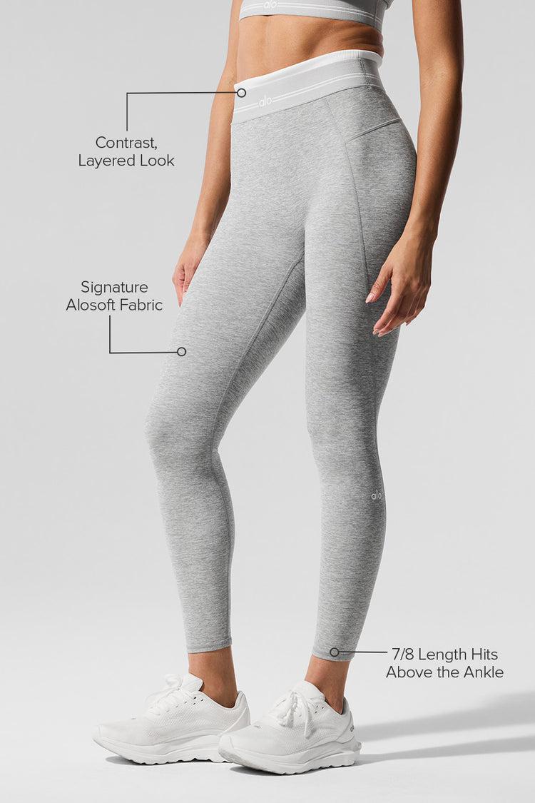 Alosoft High-Waist 7/8 Better Together Legging - Athletic Heather Grey/White Female Product Image