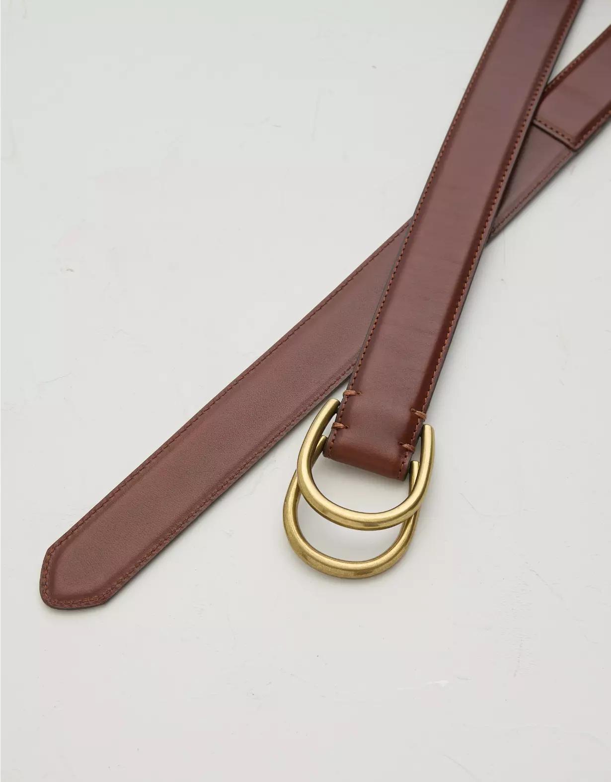 AE77 Premium Leather D-Ring Belt Product Image