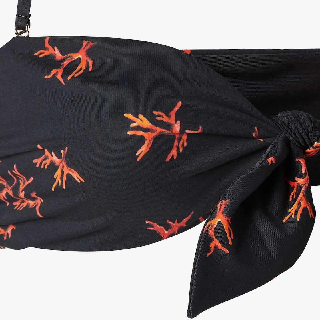 Bikini TopBlack Lycra® bikini top with coral print Product Image