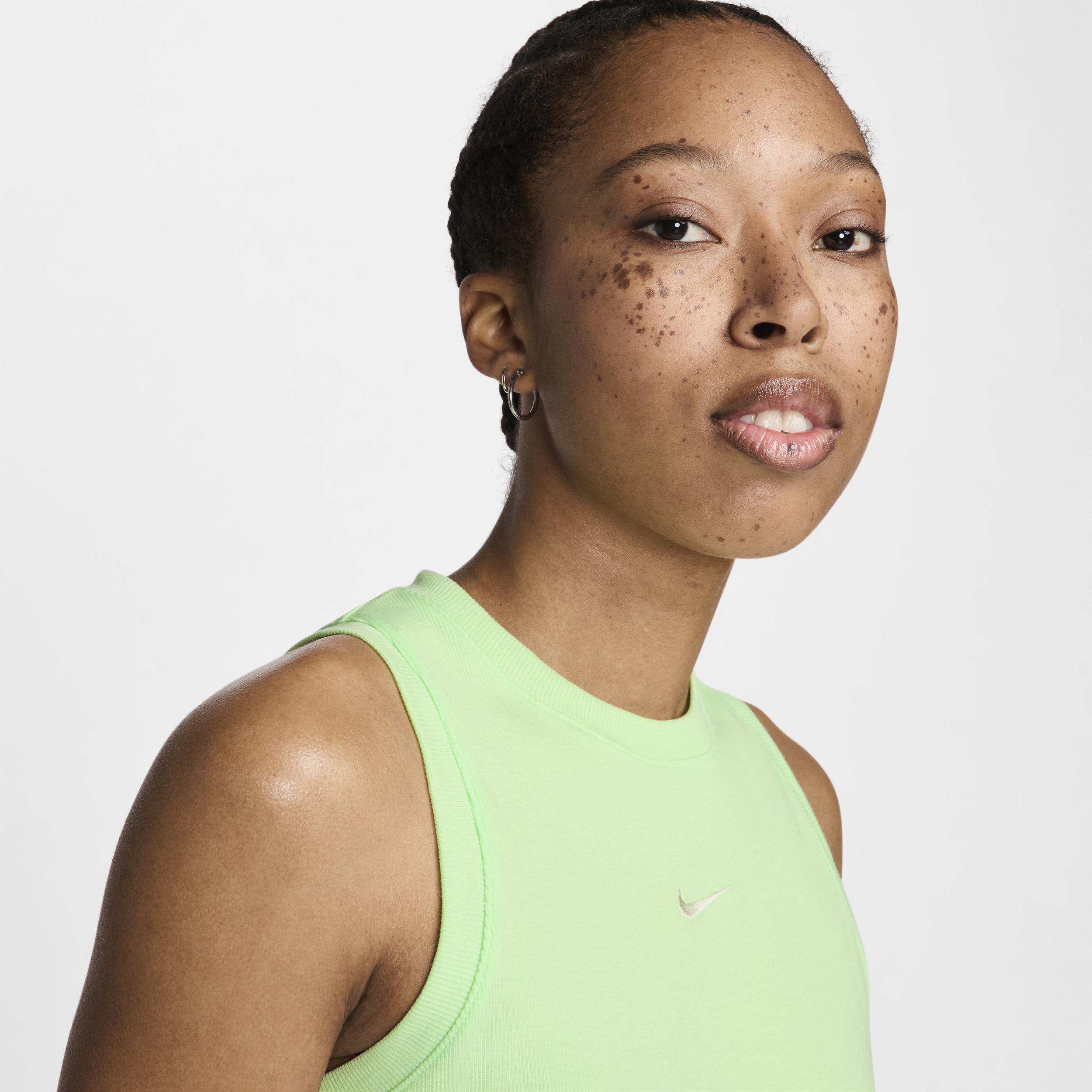 Womens Nike Sportswear Chill Knit Tight Cropped Mini-Rib Tank Top | FB8279-010 Product Image