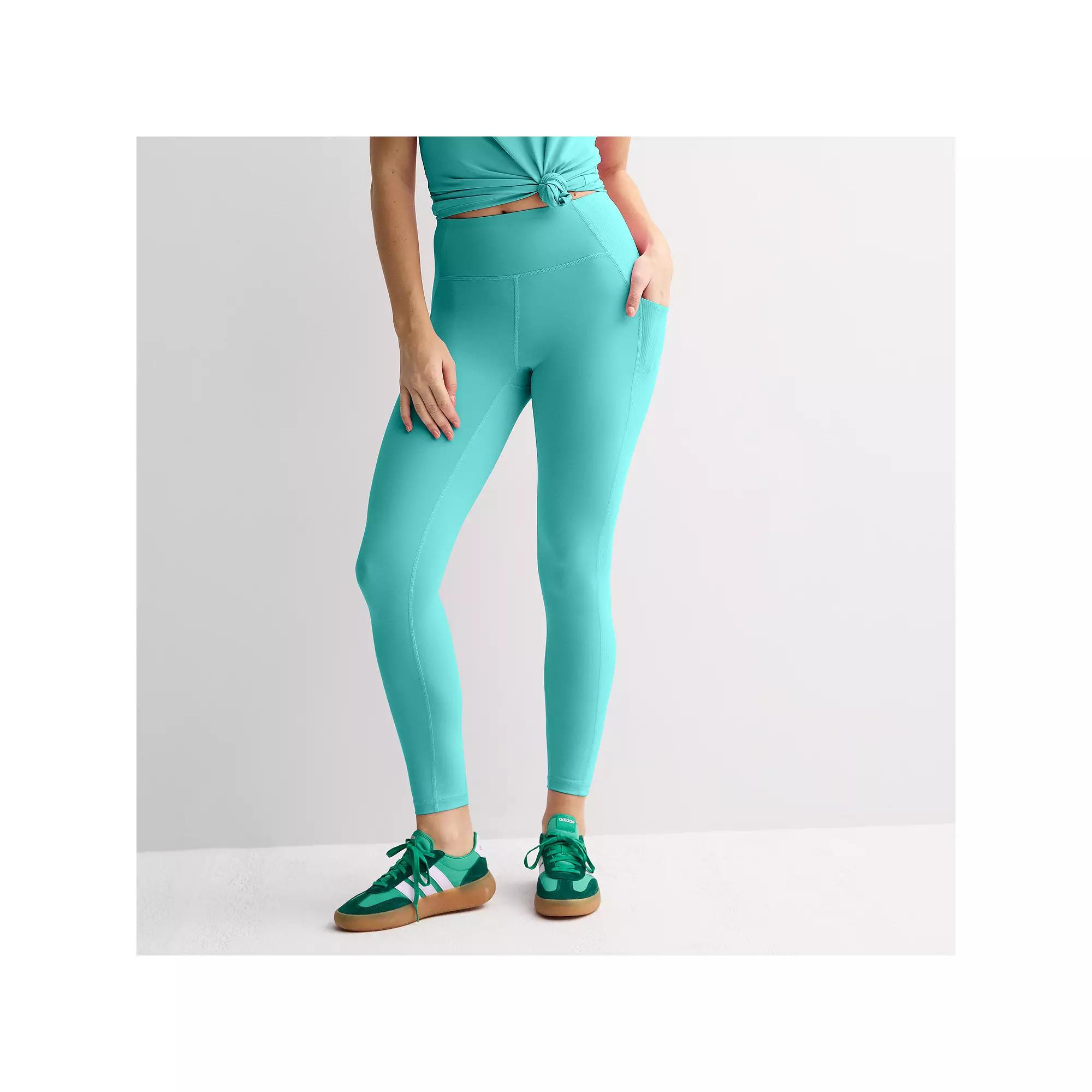 Women's Tek Gear® Ultrastretch Rib Pieced 7/8 Leggings in Regular & Plus Size, Size: 4XL, Solomon Product Image