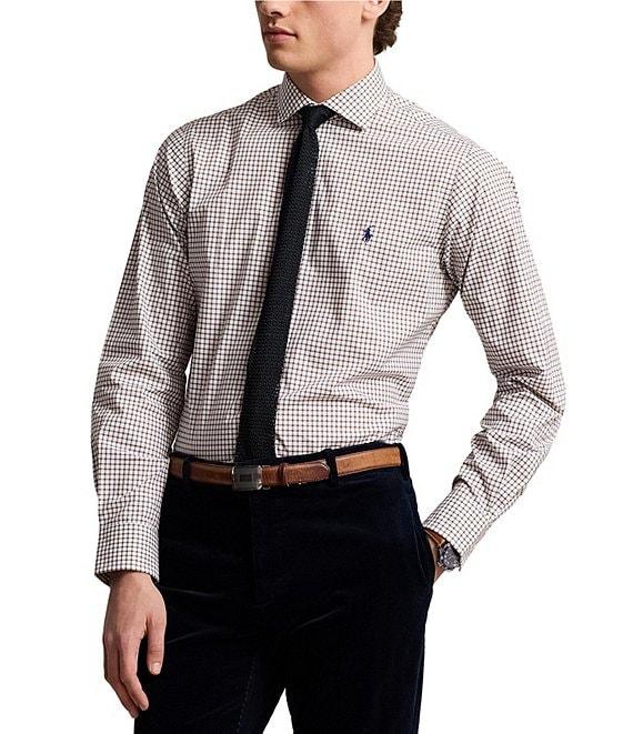 Polo Ralph Lauren Classic Fit Spread Collar Checked Poplin Dress Shirt Product Image