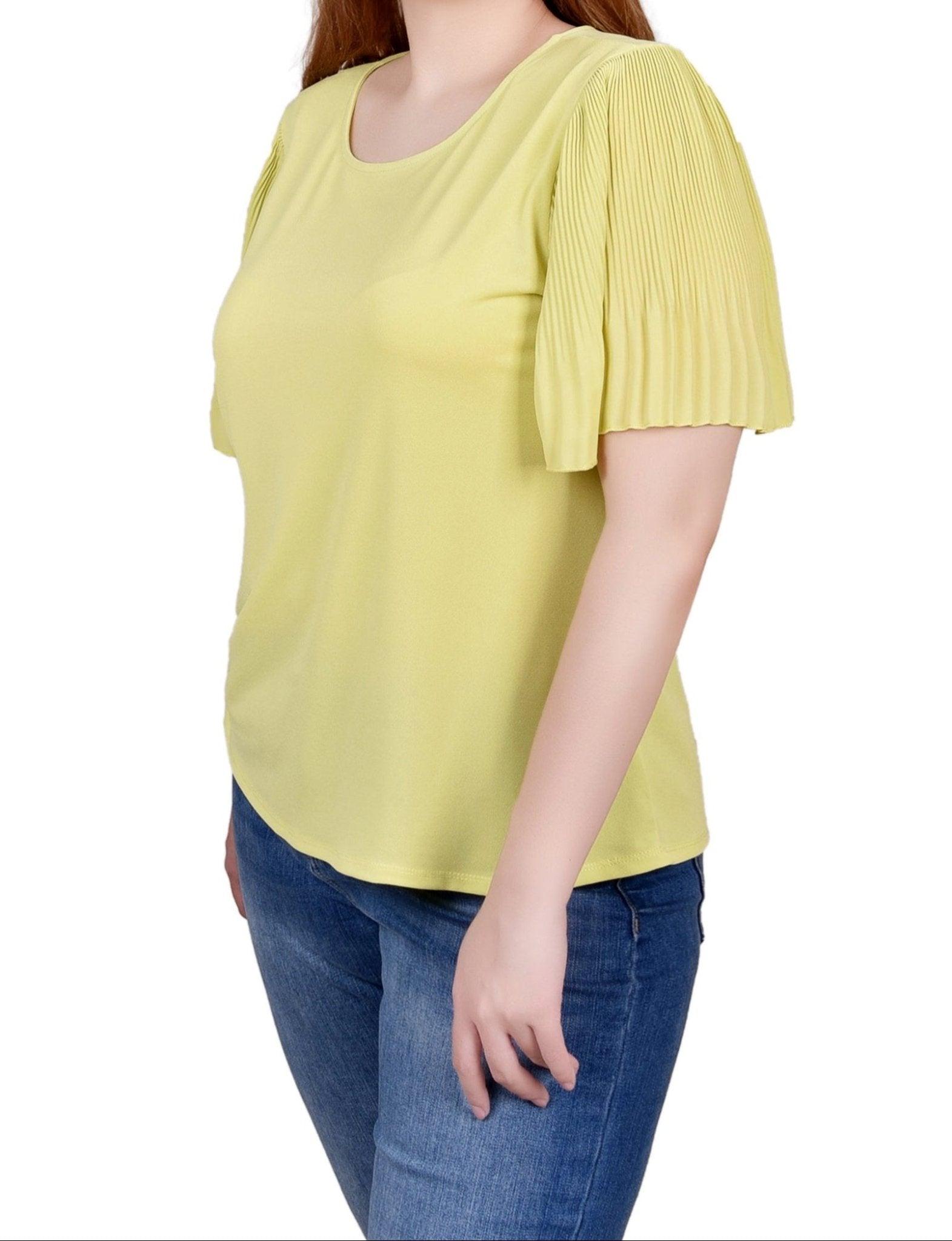 Pleated-Sleeve Top - Petite Product Image