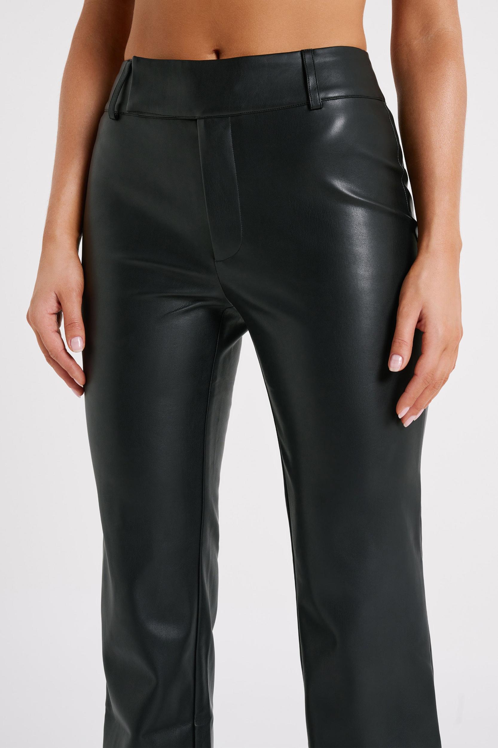 Laurette Faux Leather Straight Leg Pant - Black Product Image