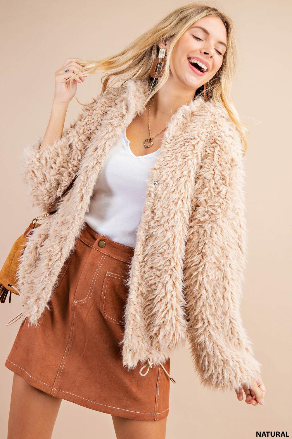5160   Lux Soft Faux Fur Jacket Product Image