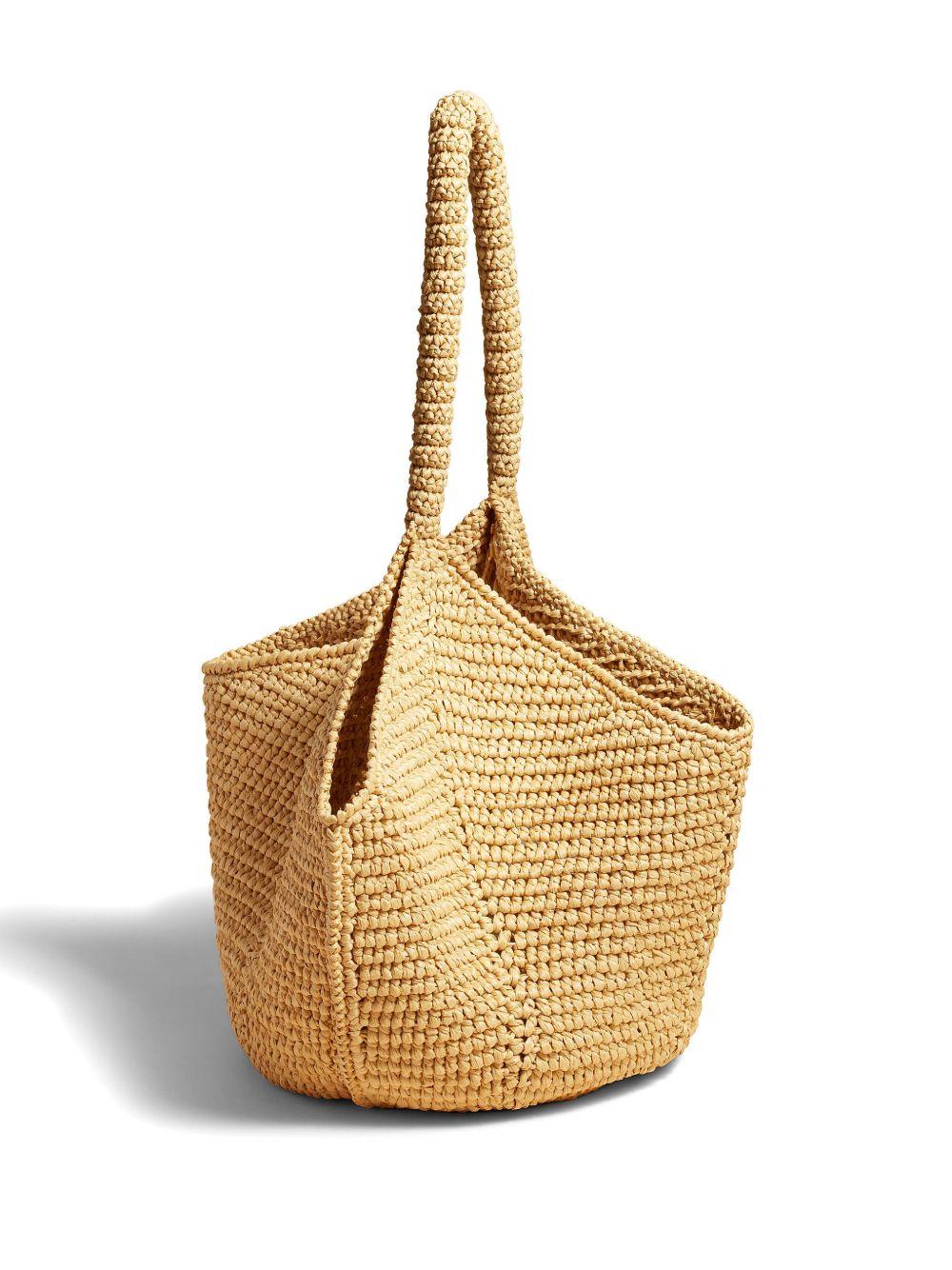 medium Lotus raffia tote bag Product Image