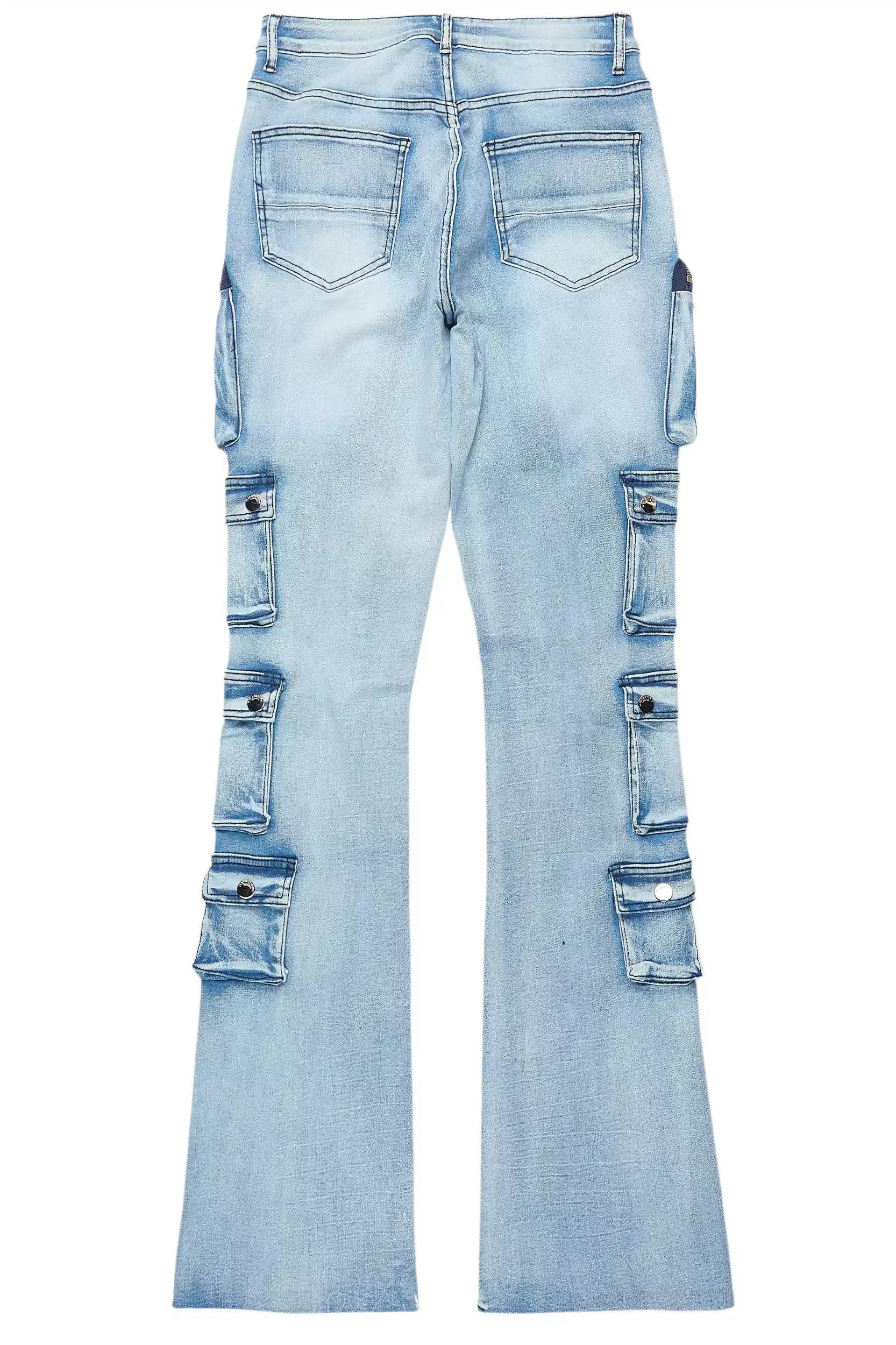 Tamala Light Wash Painted Stacked Flare Jean Female Product Image