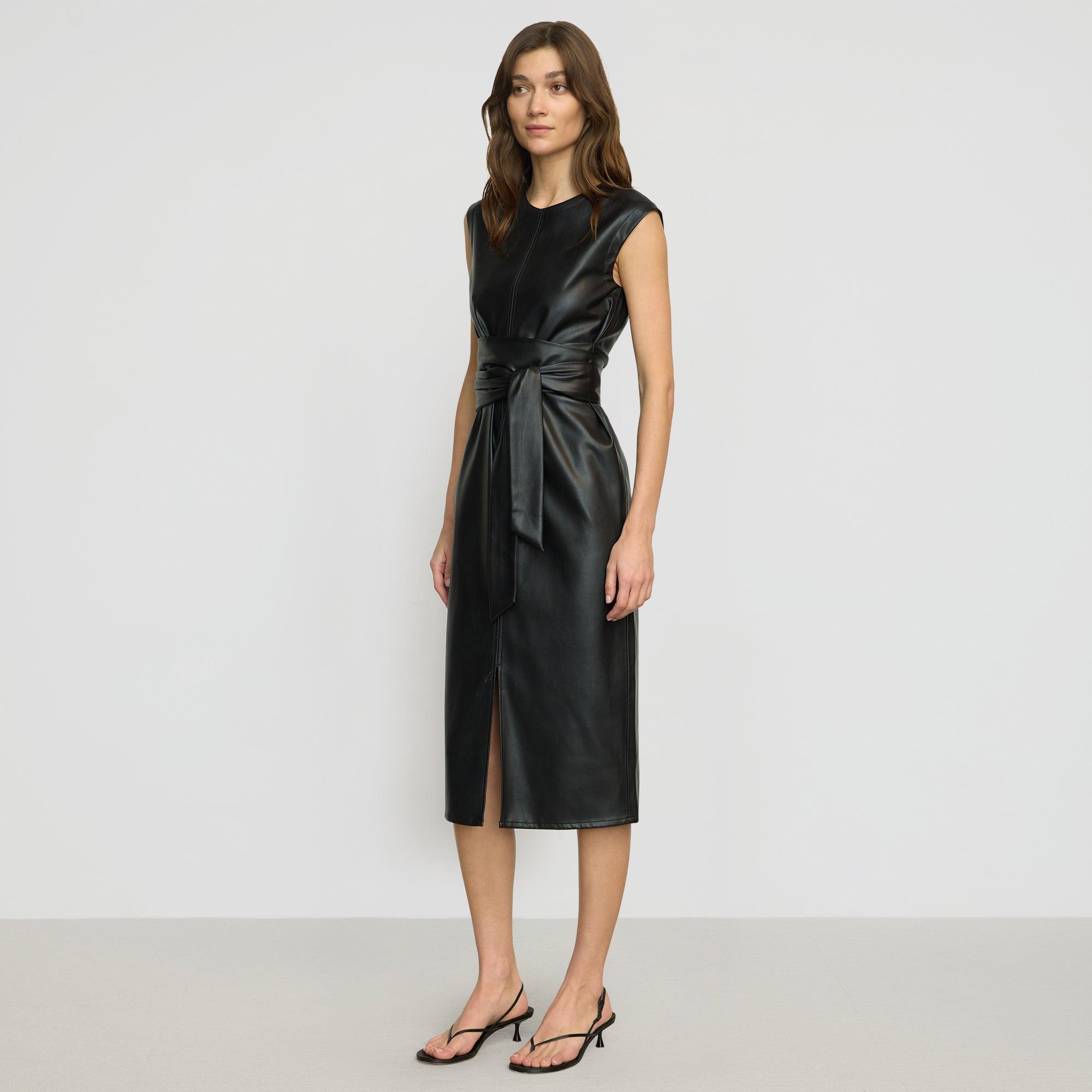 Pilar Vegan Leather Tie-Front Dress Product Image