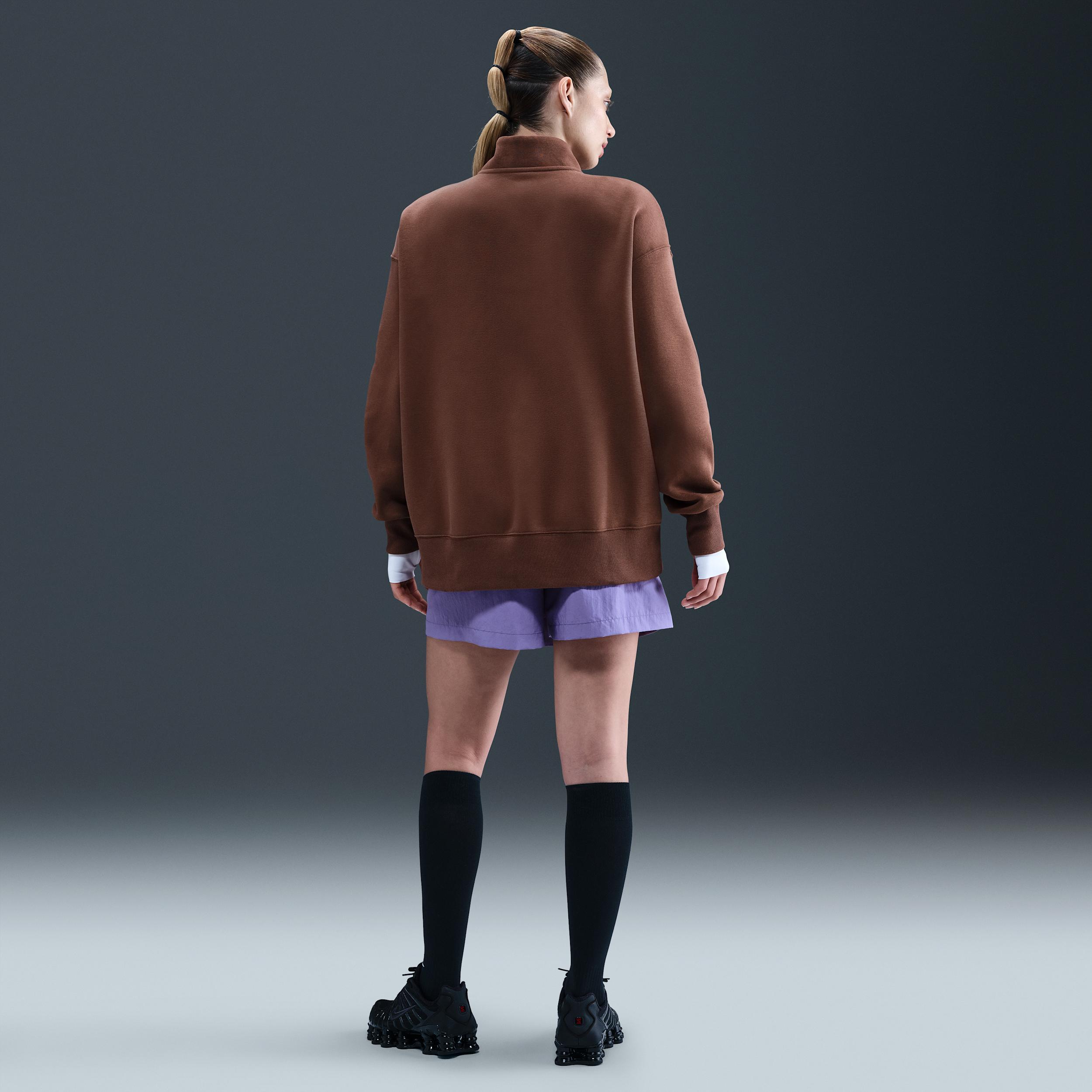 Womens Nike Sportswear Phoenix Fleece Oversized 1/4-Zip Long Sweatshirt | HJ0931-265 Product Image