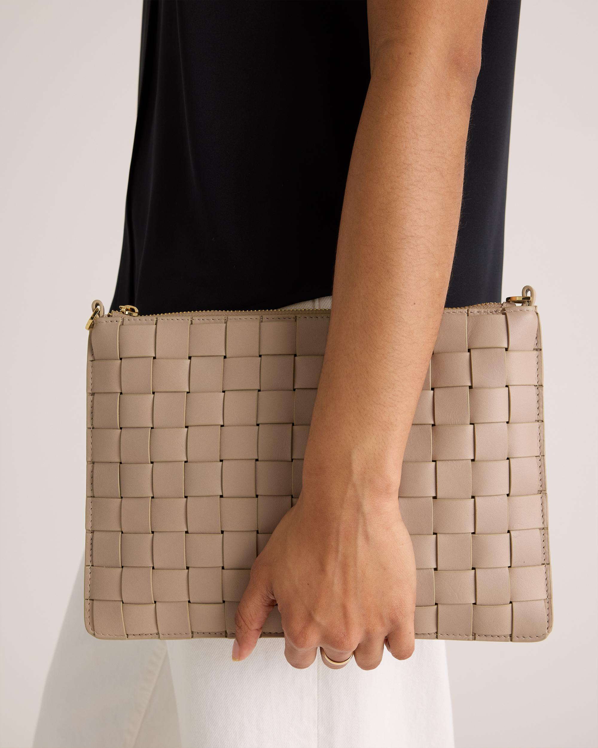 Quince | Women's Italian Leather Handwoven Convertible Crossbody Product Image