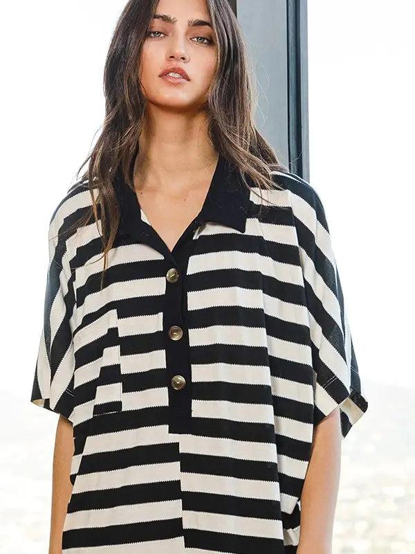 Striped Oversize Romper Product Image