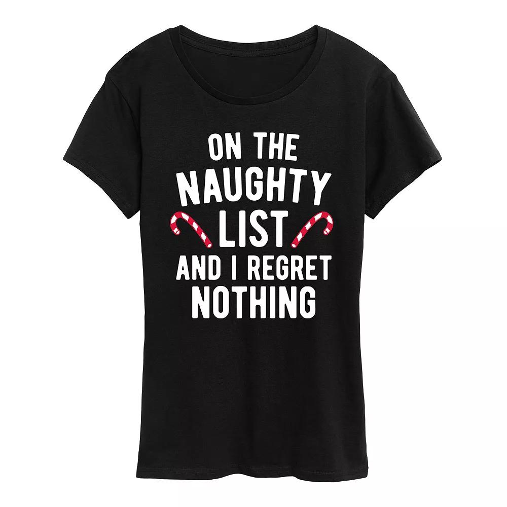 Women's On The Naughty List Graphic Tee, Girl's,  Product Image