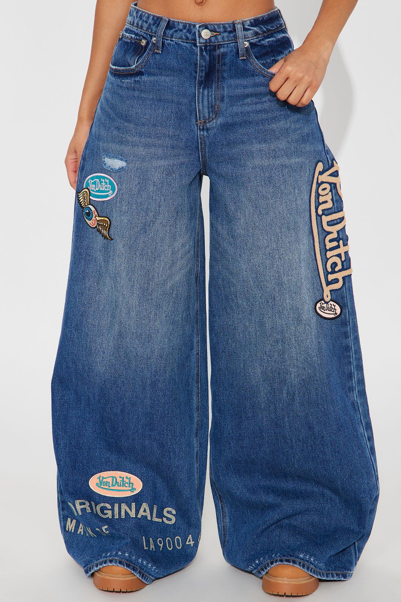 Von Dutch Originals Baggy Jeans - Dark Wash Female Product Image
