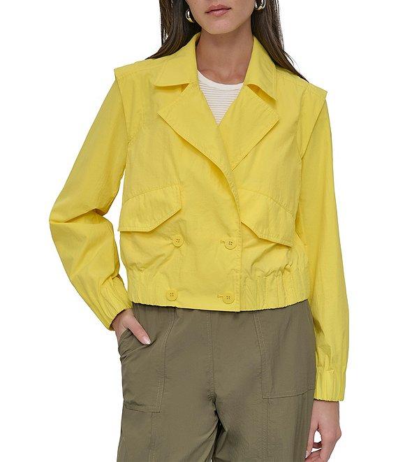 DKNY by Donna Karan Notch Collar Crop Trench Jacket Product Image