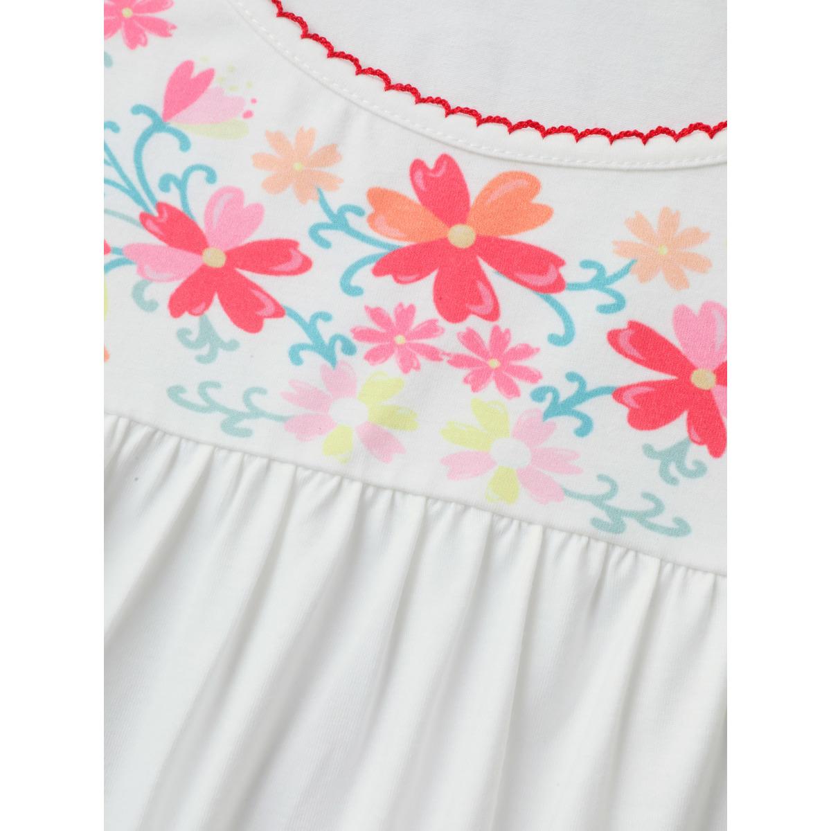 Plus Size Stretchy Floral Neck Flowy Tank Top Women Opticwhite Gathered Round Neck Everyday-Elegant Tank Tops Camis BloomChic 28/5X Product Image