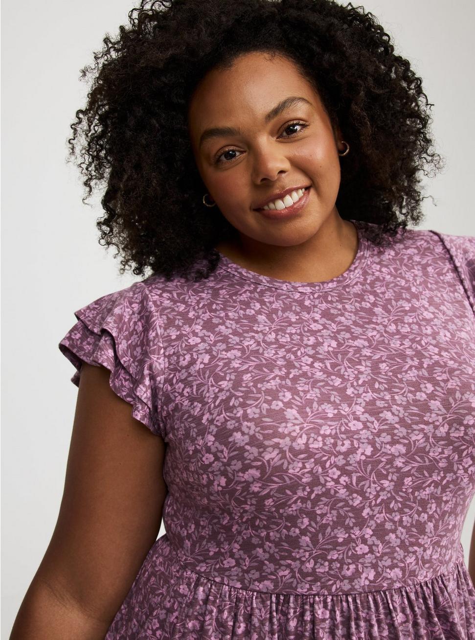 Double Ruffle Sleeve Mini Dress Product Image