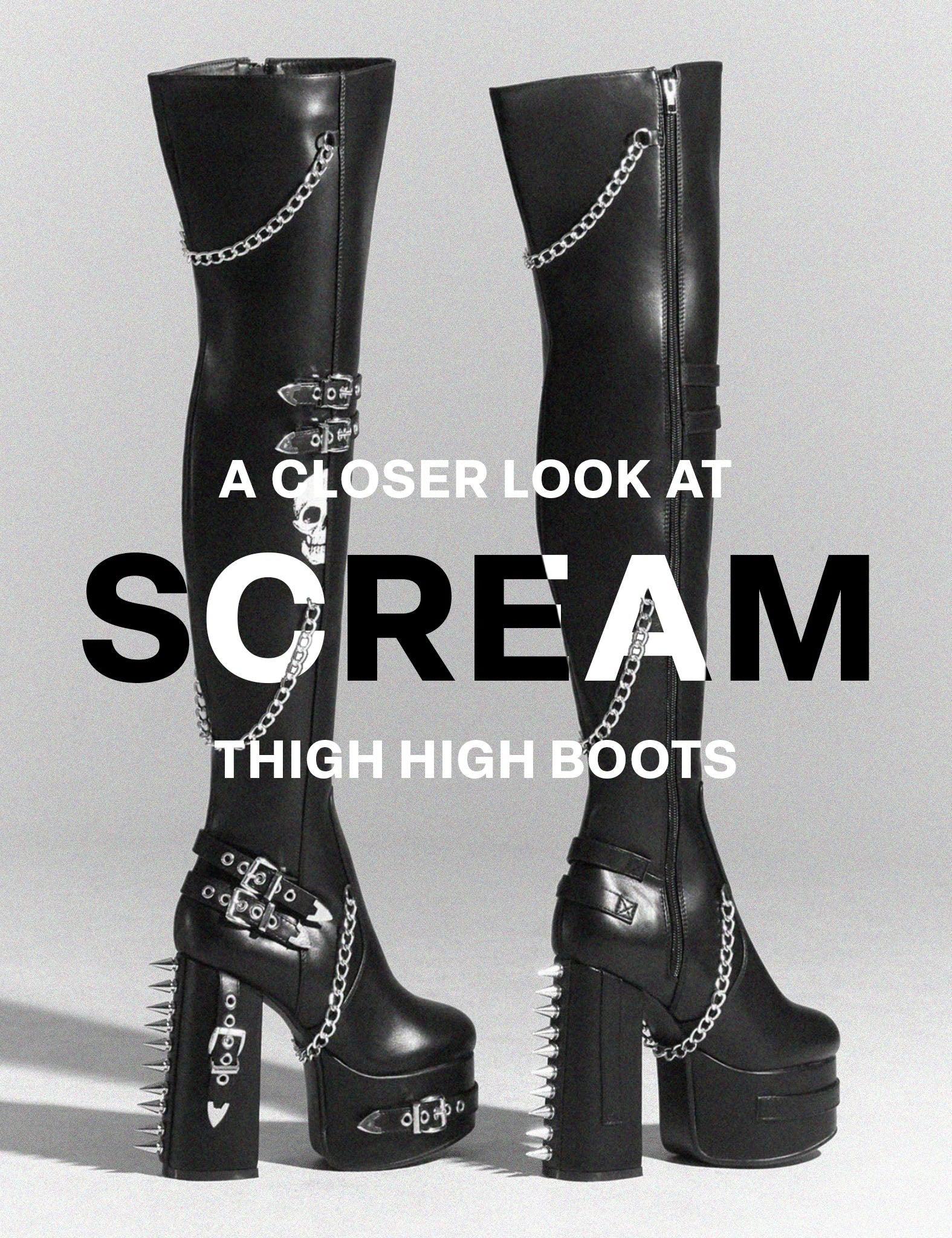 Scream Platform Thigh High Boots Product Image