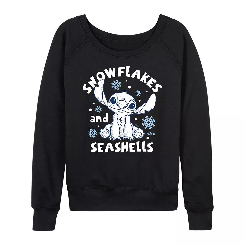 Disney's Lilo & Stitch Women's Snowflakes & Seashells French Terry Long Sleeve Tee,  Product Image