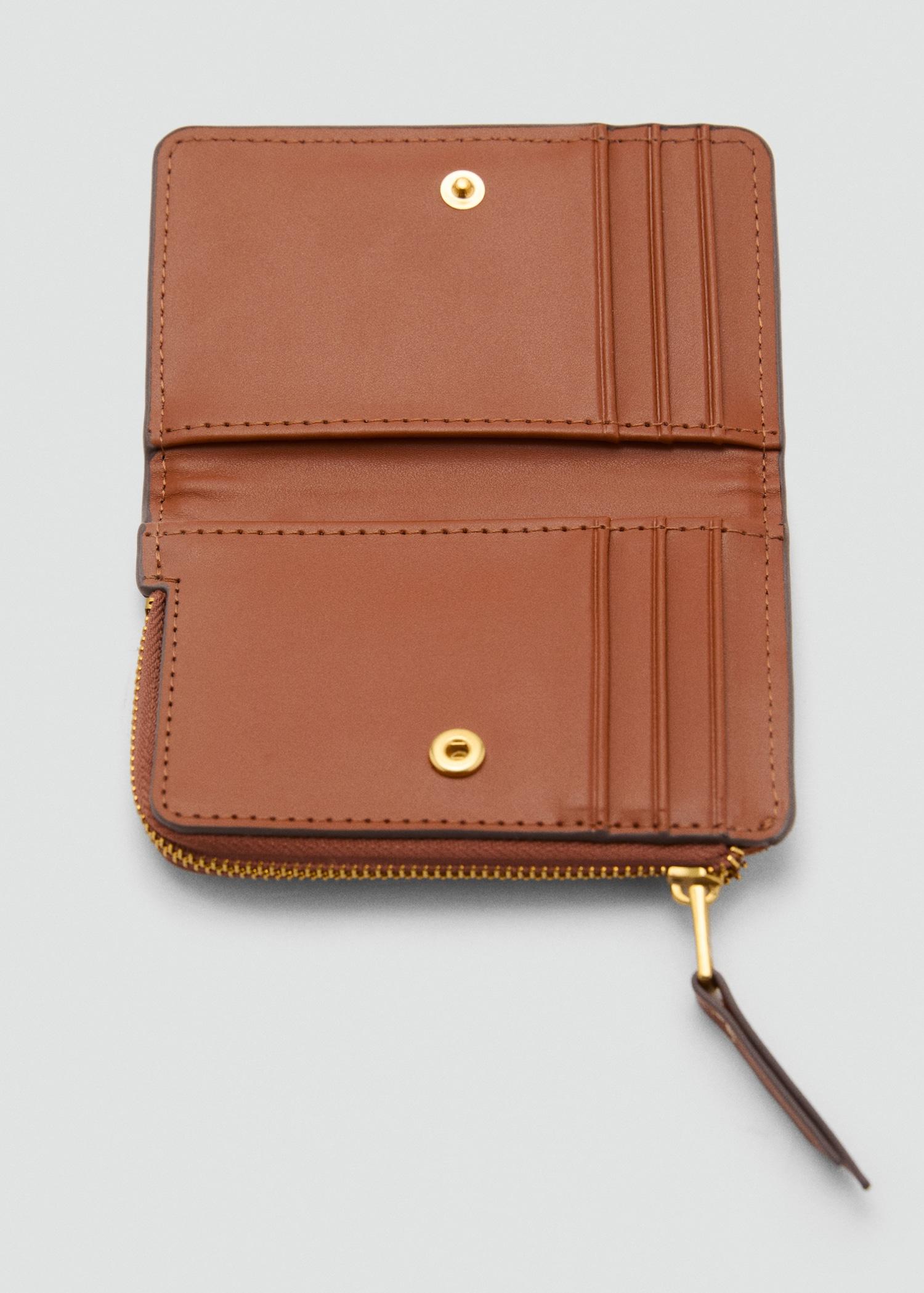 Small leather-effect wallet - Women | MANGO USA Product Image