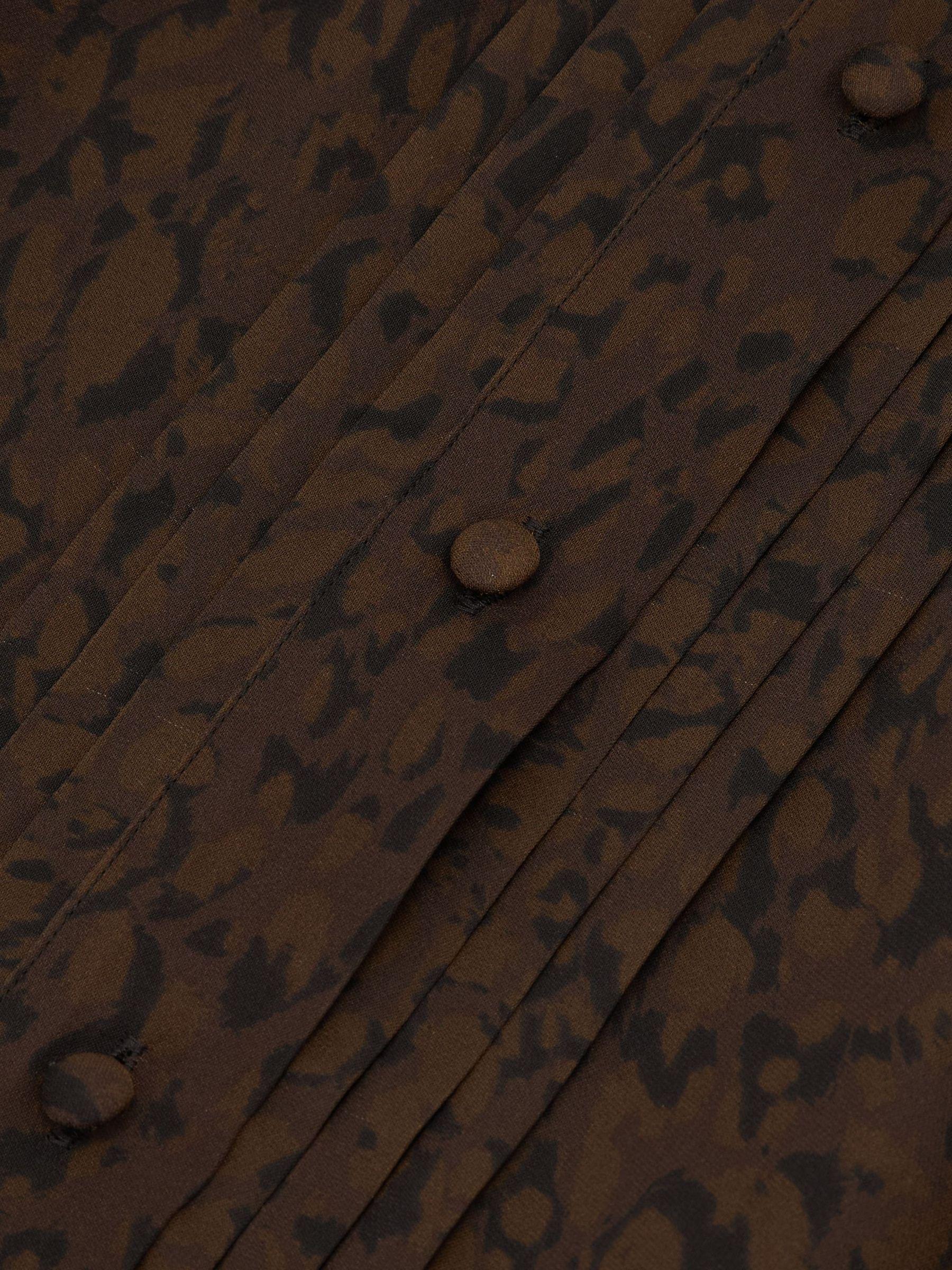 Matte-Silk Animal-Print Blouse in Black Product Image
