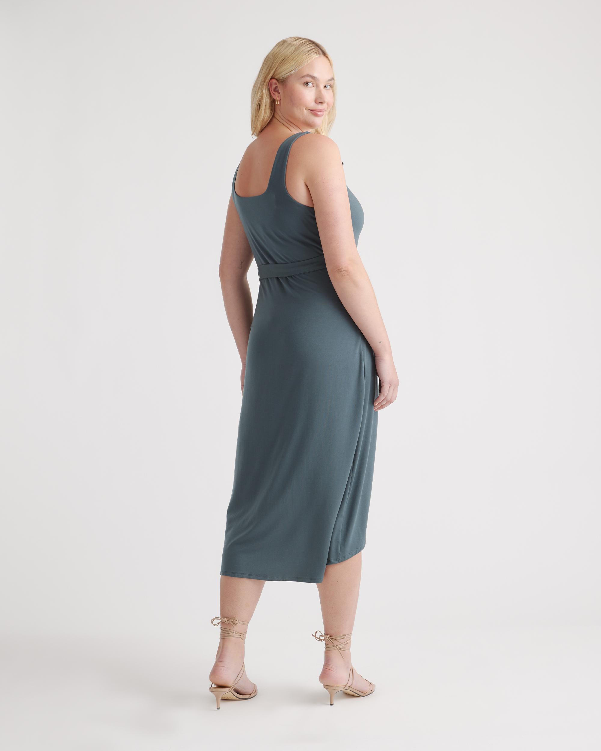 Quince | Women's Tencel Jersey Side Tie Midi Dress Size XL Product Image