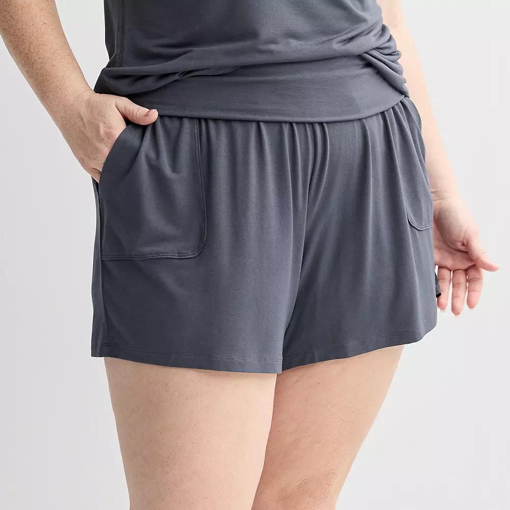 Plus Size Sonoma Goods For Life® Fold Over Sleep Shorts, Women's, Size: 2XL, Filigree Product Image