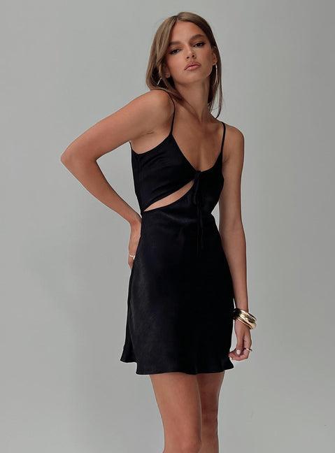 Linger Bias Cut Dress Black Product Image